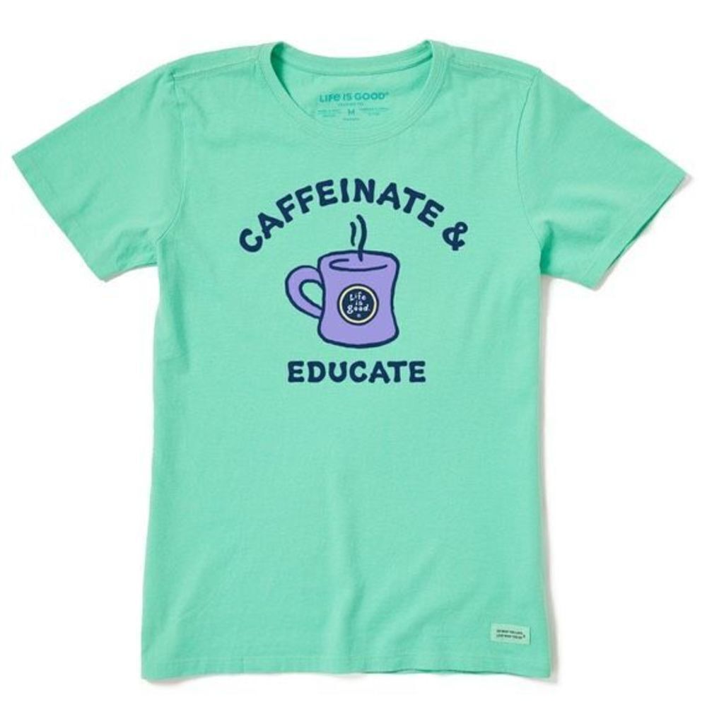 Caffeinated and vaccinated Life is Good T-shirt